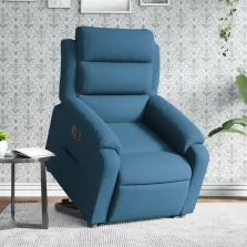   vidaXL elektromos felállást segítő kék bársony dönthető fotel