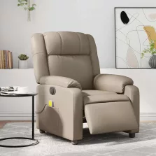   vidaXL kávészínű műbőr elektromos dönthető masszázsfotel