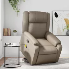   vidaXL cappuccino műbőr dönthető masszázs- és állófotel