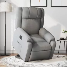   vidaXL elektromos felállást segítő világosszürke szövet dönthető fotel