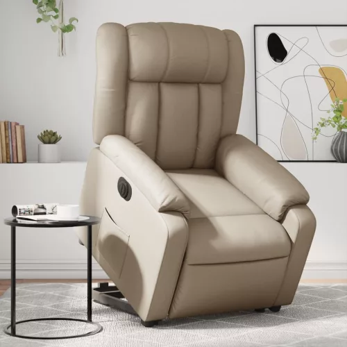vidaXL elektromos cappuccino műbőr felállást segítő dönthető fotel