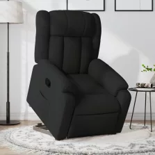vidaXL fekete szövet felállást segítő dönthető fotel