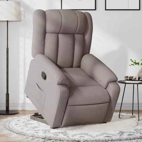 vidaXL tópszínű szövet felállást segítő dönthető fotel