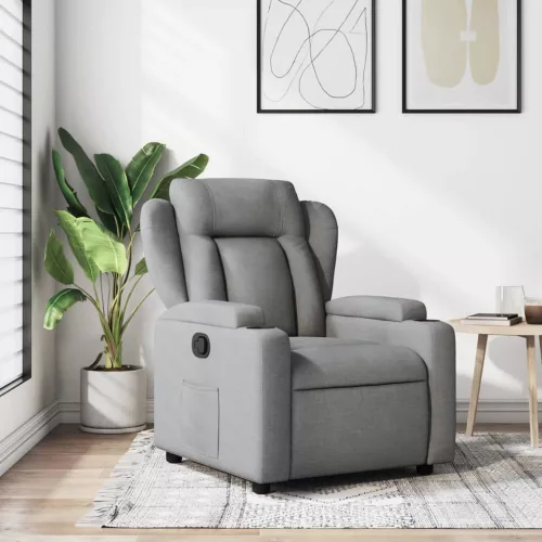 vidaXL világosszürke szövet relaxfotel
