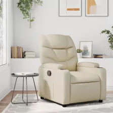 vidaXL krémszínű műbőr relaxfotel