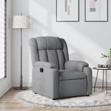 vidaXL világosszürke szövet relaxfotel