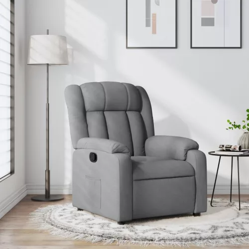 vidaXL világosszürke szövet relaxfotel