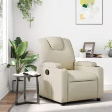 vidaXL krémszínű műbőr relaxfotel