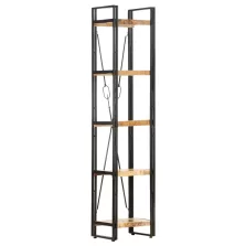   vidaXL 5 szintes tömör mangófa könyvespolc 40 x 30 x 180 cm