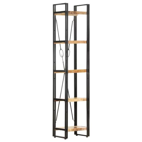 vidaXL 5 szintes tömör mangófa könyvespolc 40 x 30 x 180 cm