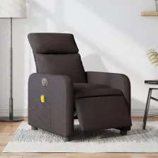   vidaXL sötétbarna szövet elektromos dönthető masszázsfotel