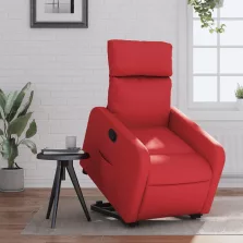 vidaXL piros műbőr felállást segítő dönthető fotel