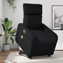   vidaXL elektromos fekete műbőr felállást segítő dönthető masszázsfotel