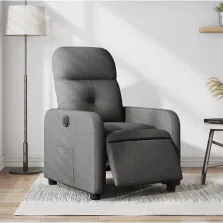 vidaXL sötétszürke szövet elektromos dönthető fotel