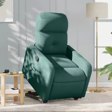   vidaXL sötétzöld szövet felállást segítő dönthető fotel