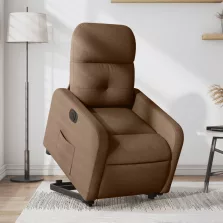   vidaXL elektromos felállást segítő barna szövet dönthető fotel
