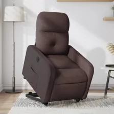   vidaXL elektromos felállást segítő sötétbarna szövet dönthető fotel