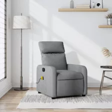 vidaXL világosszürke szövet masszázsfotel