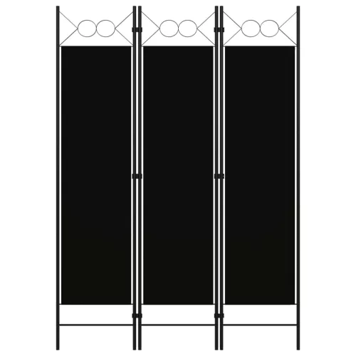vidaXL fekete 3 paneles paraván 120 x 180 cm