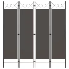 vidaXL antracitszürke 4 paneles paraván 160 x 180 cm