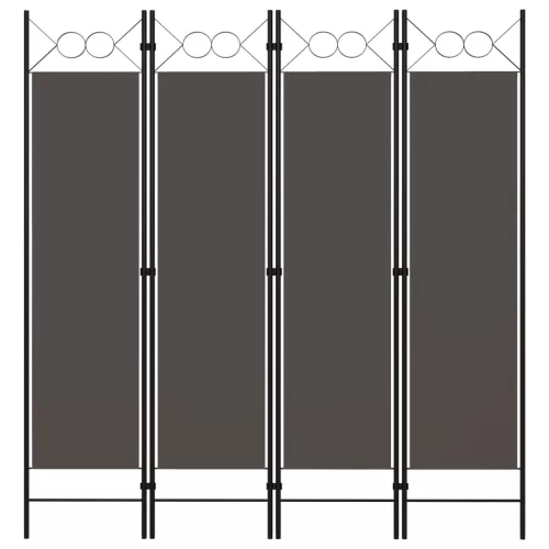 vidaXL antracitszürke 4 paneles paraván 160 x 180 cm