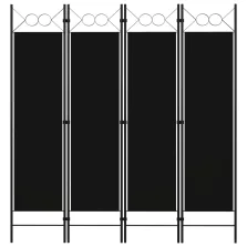 vidaXL fekete 4 paneles paraván 160 x 180 cm