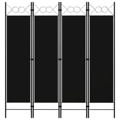 vidaXL fekete 4 paneles paraván 160 x 180 cm