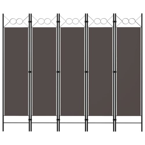 vidaXL antracitszürke 5 paneles paraván 200 x 180 cm