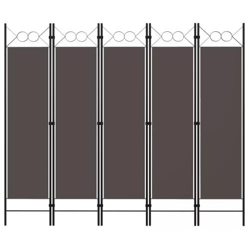 vidaXL antracitszürke 5 paneles paraván 200 x 180 cm