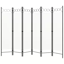 vidaXL fehér 6-paneles paraván 240 x 180 cm