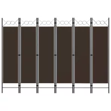 vidaXL barna 6 paneles paraván 240 x 180 cm