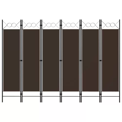 vidaXL barna 6 paneles paraván 240 x 180 cm