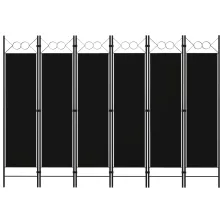 vidaXL fekete 6 paneles paraván 240 x 180 cm
