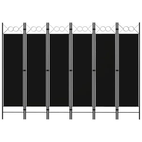 vidaXL fekete 6 paneles paraván 240 x 180 cm