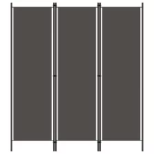 vidaXL antracitszürke 3 paneles paraván 150 x 180 cm