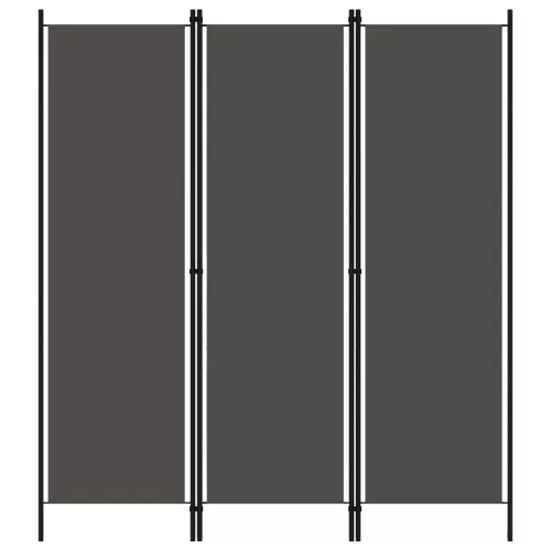 vidaXL antracitszürke 3 paneles paraván 150 x 180 cm