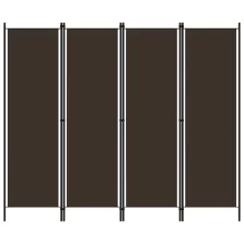 vidaXL barna 4 paneles paraván 200 x 180 cm