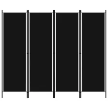 vidaXL fekete 4 paneles paraván 200 x 180 cm