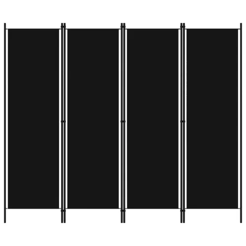 vidaXL fekete 4 paneles paraván 200 x 180 cm