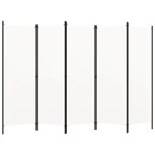 vidaXL fehér 5 paneles paraván 250 x 180 cm