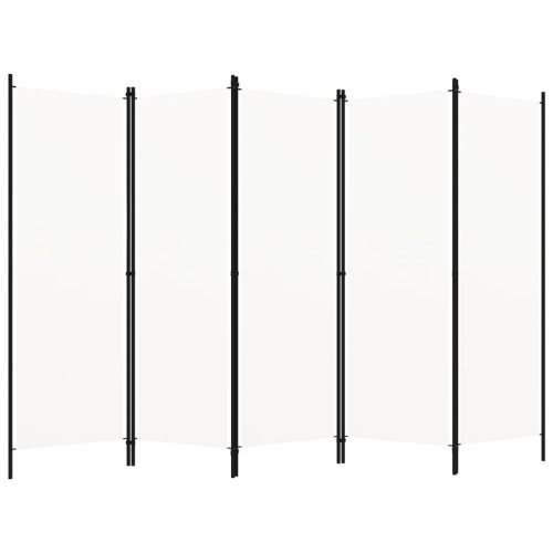 vidaXL fehér 5 paneles paraván 250 x 180 cm