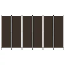 vidaXL barna 6 paneles paraván 300 x 180 cm