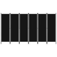 vidaXL fekete 6 paneles paraván 300 x 180 cm