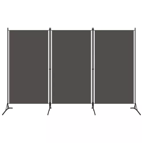 vidaXL antracitszürke 3 paneles paraván 260 x 180 cm