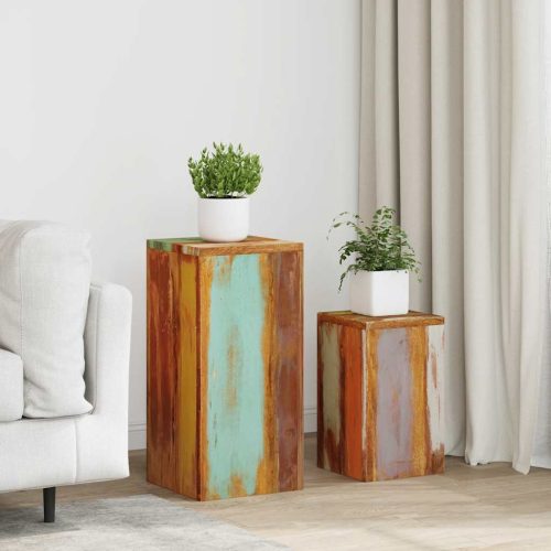 vidaXL 2 db tömör újrahasznosított fa virágtartó állvány