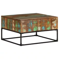   vidaXL tömör újrahasznosított fa dohányzóasztal 68 x 68 x 41 cm