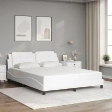   vidaXL fehér műbőr ágykeret matrac nélkül Zadar 160x200 cm