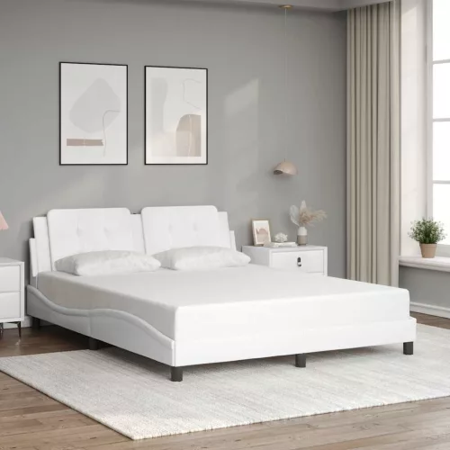 vidaXL fehér műbőr ágykeret matrac nélkül Zadar 160x200 cm