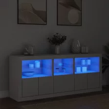   vidaXL fehér tálalószekrény LED-világítással 162 x 37 x 67 cm