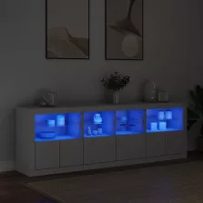   vidaXL fehér tálalószekrény LED-világítással 202x37x67 cm